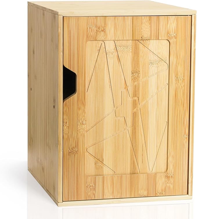 Fasmov 2 Tiers Cube Storage Organizer, Bamboo Bookshelf, Display Bookcase by Fasmov
