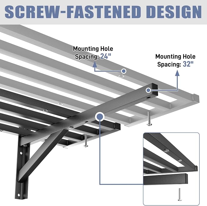 WALMANN 2 Pack Heavy Duty Wall Shelves, 2 ft x 4 ft Wall-Mounted Garage Storage - Image 5