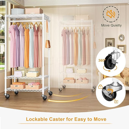 FUTASSI P6 Medium Rolling Clothes Rack Heavy Duty, Clothing Racks - Image 3