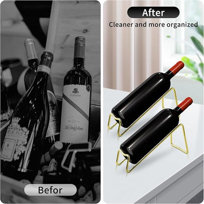 TONLEA Countertop Wine Rack, Metal Small Wine Rack, Tabletop Wine Storage Stand - Image 3