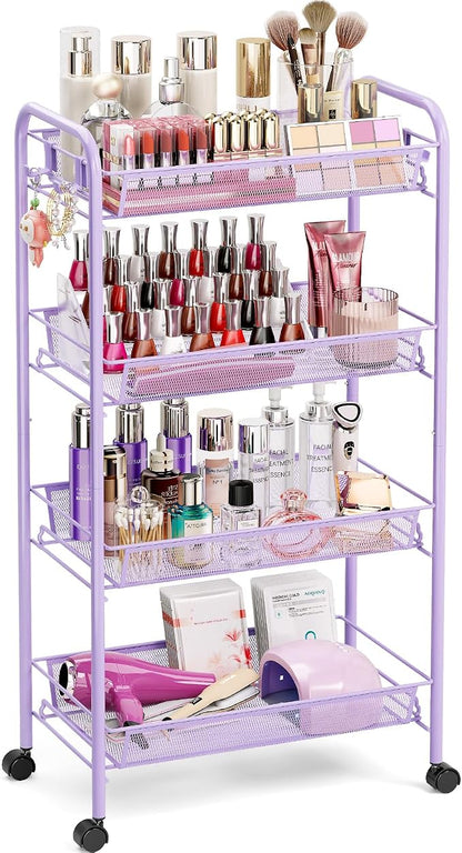 TOOLF 4-Tier Rolling Cart, Metal Utility Cart by TOOLF