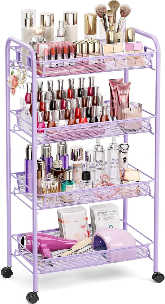 TOOLF 4-Tier Rolling Cart, Metal Utility Cart by TOOLF