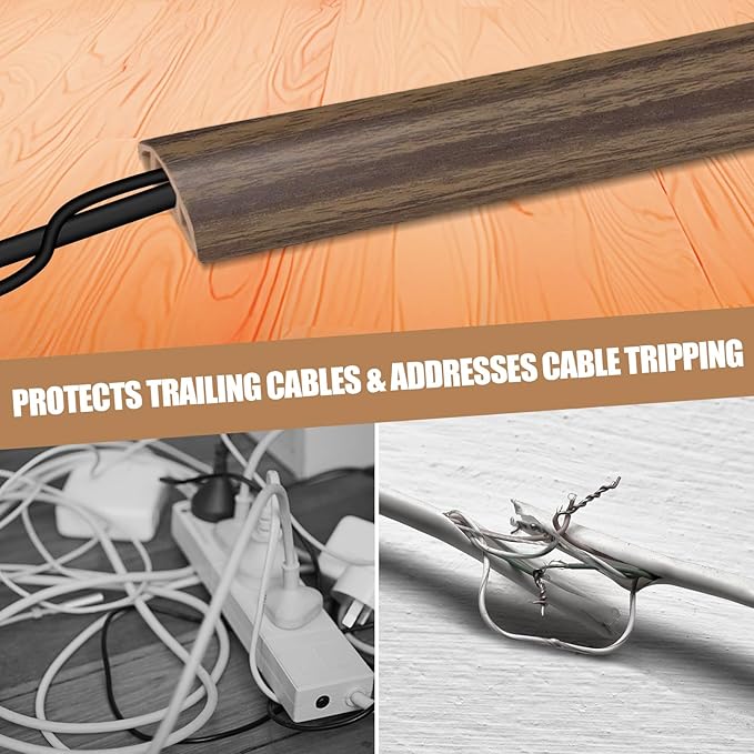 Floor Cord Cover Self Adhesive Cord Hider, 3.3FT Cable Management, Extension - Image 6