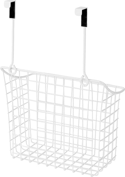 Spectrum Large Over Cabinet Door Organizer White Wire Storage Basket - Image 5