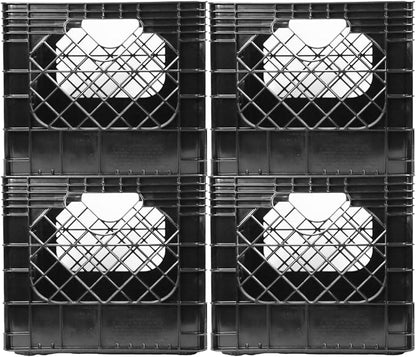 JEZERO 20 Quart 4-Pack Heavy Duty Plastic Crate | Stackable Multi-Purpose by Jezero