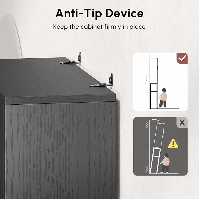 Black Over The Toilet Storage Cabinet - Image 8