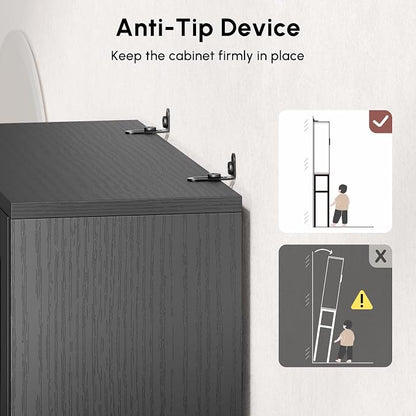 Black Over The Toilet Storage Cabinet - Image 8