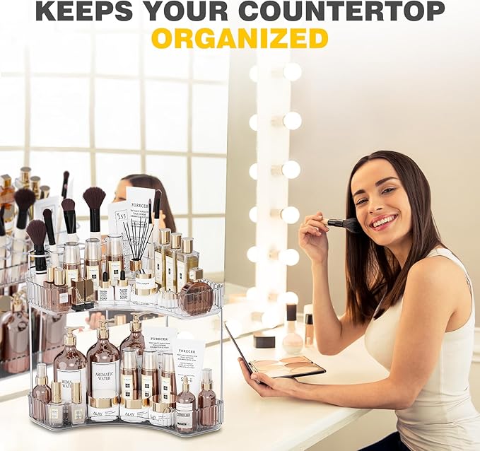2-Tier Corner Bathroom Counter Organizer - Image 8
