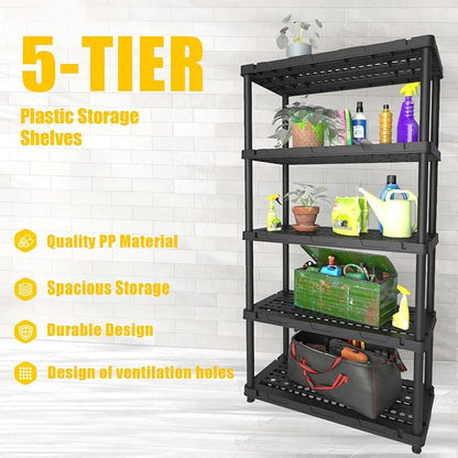 Plastic Storage Shelves, 4/5 Shelving Unit, Heavy Duty Storage Rack, Plastic - Image 5
