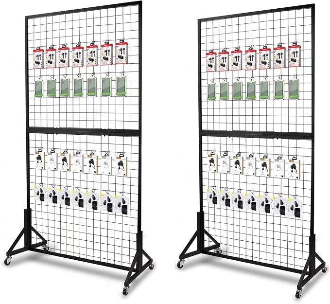 2 Packs 3'x 6' Two-Double Gridwall Panel Display Racks by NectaCol