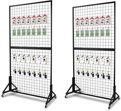 2 Packs 3'x 6' Two-Double Gridwall Panel Display Racks by NectaCol