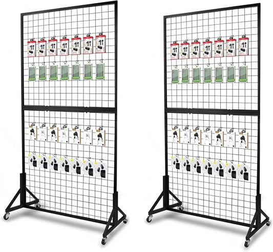 2 Packs 3'x 6' Two-Double Gridwall Panel Display Racks by NectaCol