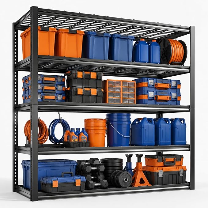 Garage Shelving Unit, 3000LBS Heavy Duty 5-Tier Metal Storage Shelves, by BEESTMUEBLE