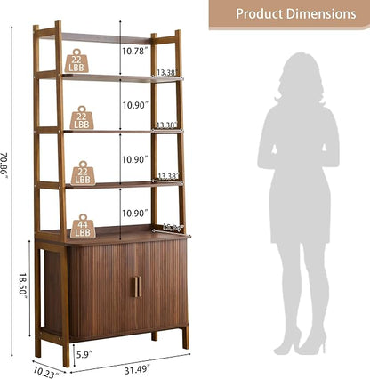 4-Tier Bookshelf, Tall Bookcase - Image 2