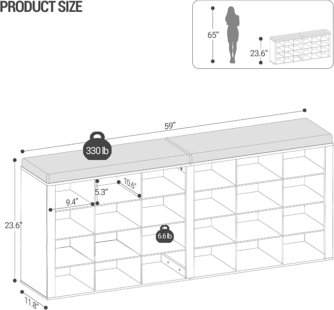 Hzuaneri Shoe Storage Bench - Image 2
