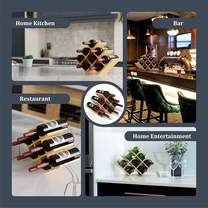 8 Bottle Bamboo Small Wine Rack - Image 6