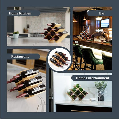 8 Bottle Bamboo Small Wine Rack - Image 6