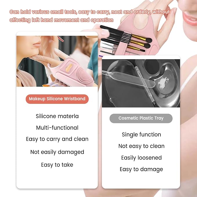 Makeup Mixing Palette Wrist Strap, Brush Storage & Mixing Tray. Silicone Makeup - Image 6