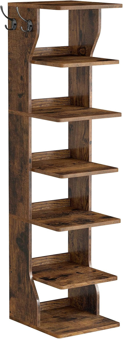 VASAGLE 7-Tier Vertical Shoe Rack, Narrow Shoe Storage Organizer by VASAGLEbySONGMICSHOME