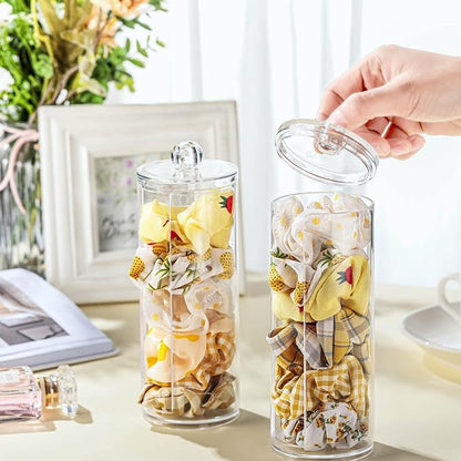 Chengu 2 Pcs Acrylic Scrunchie Holder Organizer Dustproof Clear Hair Ties - Image 6