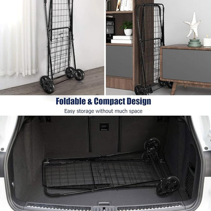 Goplus Shopping Carts for Groceries, Heavy Duty Folding Shopping Cart - Image 5