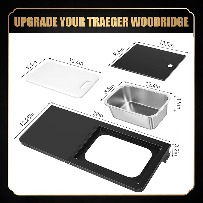 Foldable Front Shelf for Traeger Woodridge Pro/Pro Plus/Elite/Ironwood Series - Image 2