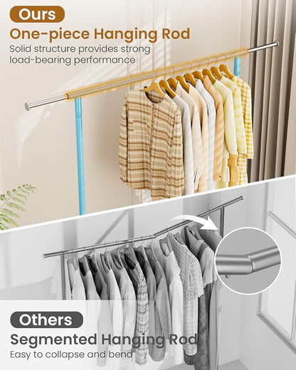 Heavy Duty Clothing Rack, Metal Clothes Rack Load 450 LBS, Rolling Coat Racks - Image 2