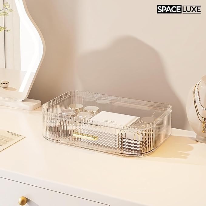 Makeup Organizer with Drawers and 360° Rotating Brush Holder, Large Capacity - Image 7