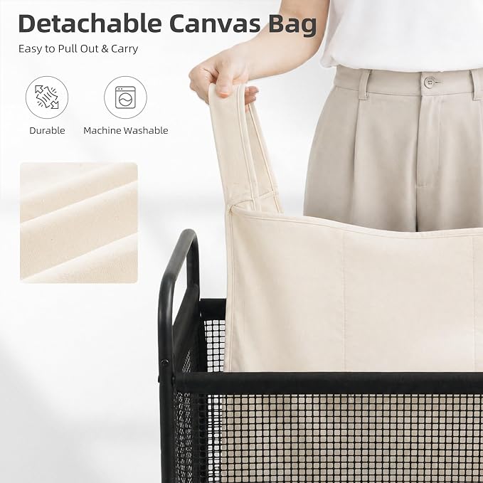 STORAGE MANIAC Rolling Laundry Hamper - Image 4