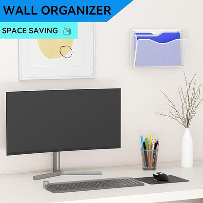 Single Pocket Wall File Holder, Mesh Hanging File Folder Paper Organizer - Image 2