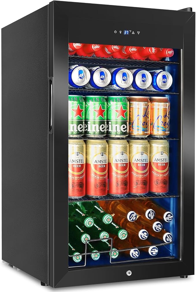 Beverage Refrigerator 126 Can, Mini Beverage Fridge Small Beverage Cooler by FoMup