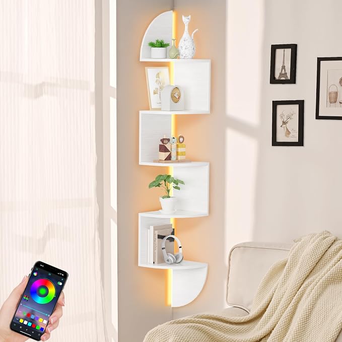 Corner Shelf, 5 Tier Bookshelf by Waipfaru