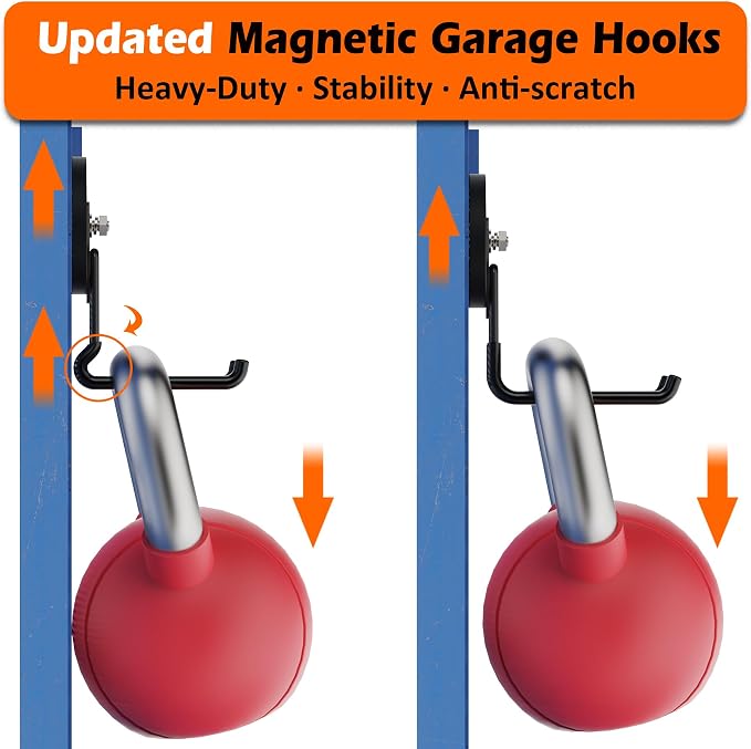 MUTUACTOR New Upgraded Magnetic Hooks Heavy Duty, 40lbs Anti-Scratch Garage - Image 2