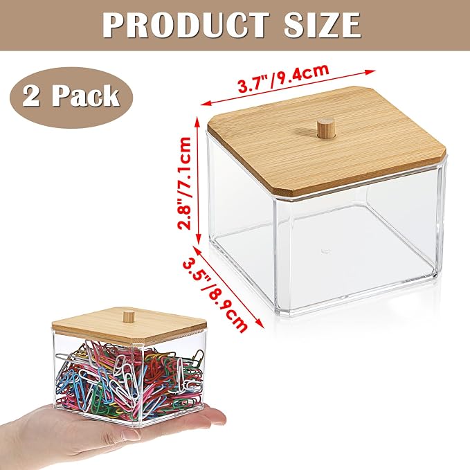 BTSKY 2 Pack Clear Stackable Paper Clip Holder - Image 3