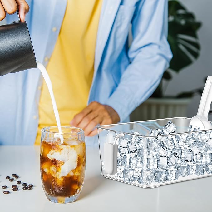 Havawish Ice Bin and Flexible Scoop Set Plastic Freezer Ice Bin - Image 5