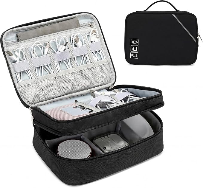 Lanola Electronic Organizer, Travel Cable Organizer Bag Pouch Electronic by Lanola