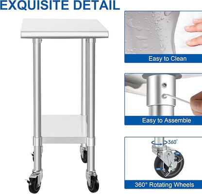 HARDURA Stainless Steel Commercial Table Prep & Work Table - Image 6