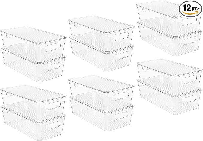 Vtopmart 12pcs Clear Organizers and Storage Bins by Vtopmart