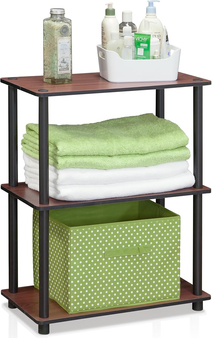 Furinno TURN-N-TUBE Storage Shelves, 3-Tier Book Shelf, Corner Shelf, Toolless by Furinno-FitsYourSpaceFitsYourBudget