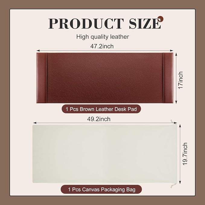 47.2 x 17 Inch Leather Desk Pad Protector - Image 2