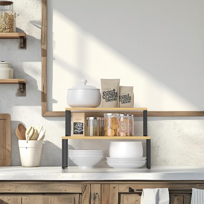 NEX Kitchen Cabinet and Counter Shelf Organizer, Stackable & Expandable - Image 6