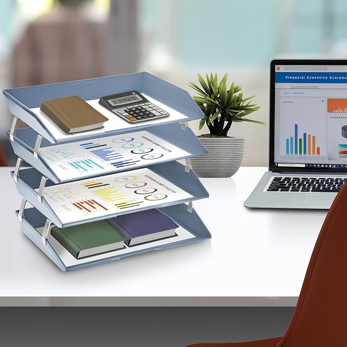 Acrimet Facility 4 Tier Letter Tray, Side Load, Letter Size/A4, Desktop File - Image 3