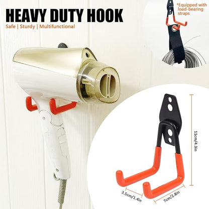 Heavy Duty Garage Storage Hooks, 4 Pack Utility Steel Garage Tool Organizer - Image 2