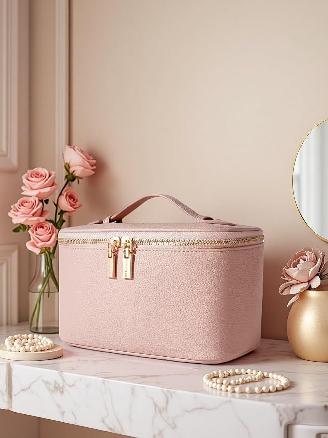 Cosmetic Bag, ROWNYEON Makeup Bag, Portable Makeup Train Case, Travel Toiletry - Image 2