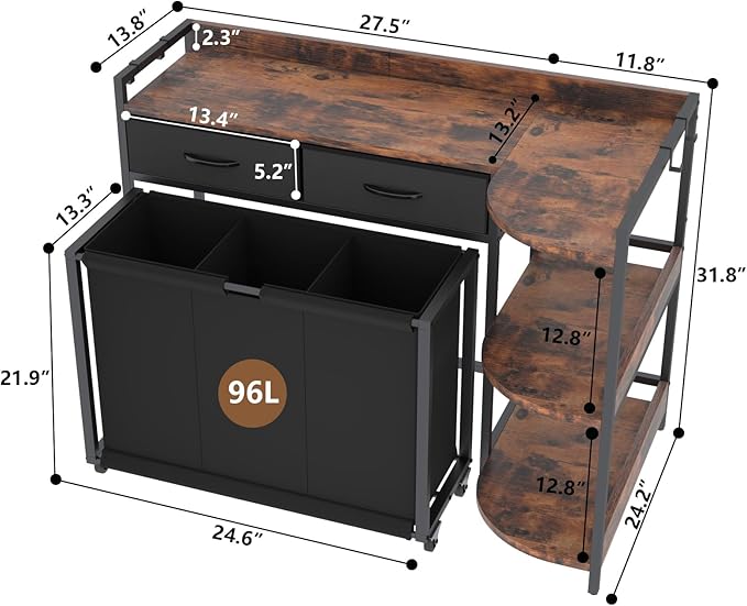 Gyfimoie Laundry Hamper, L Shaped Laundry Basket - Image 2