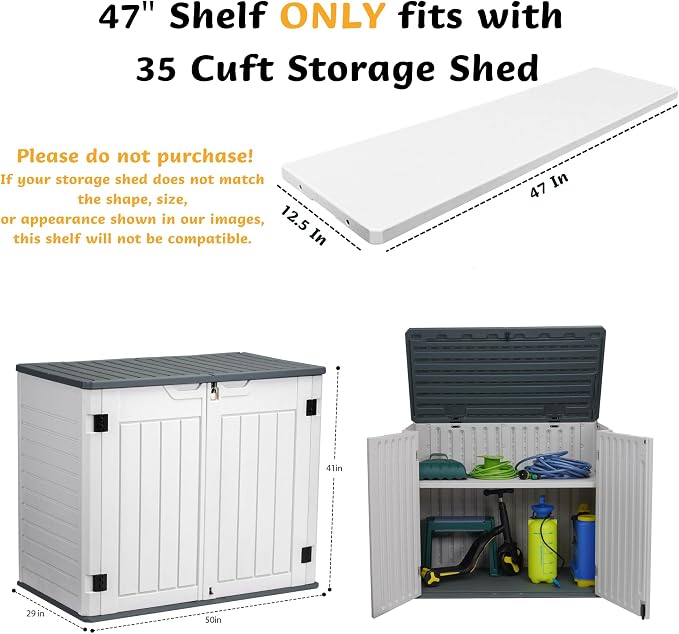 EHHLY Outdoor Storage Shed Shelf – ONLY Fits 50x29x41 Inch Shed, 35 Cu Ft - Image 3