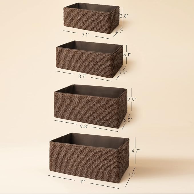 Paper Rope Woven Storage Basket Set of 4 - Image 4