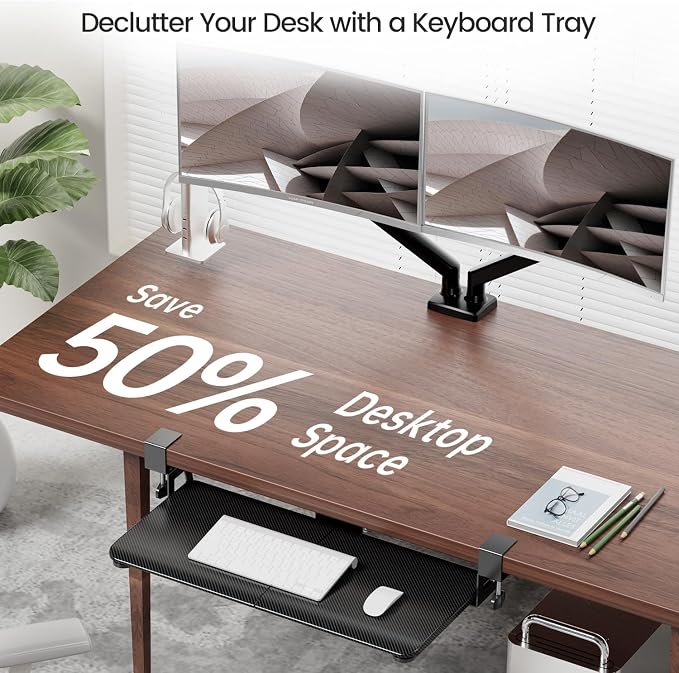NearHub Large Keyboard Tray Under Desk Slide Out - Image 3