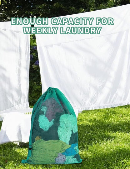 Mesh Laundry Bags with Adjustable Shoulder Strap, Drawstring Closure, Mixed - Image 5
