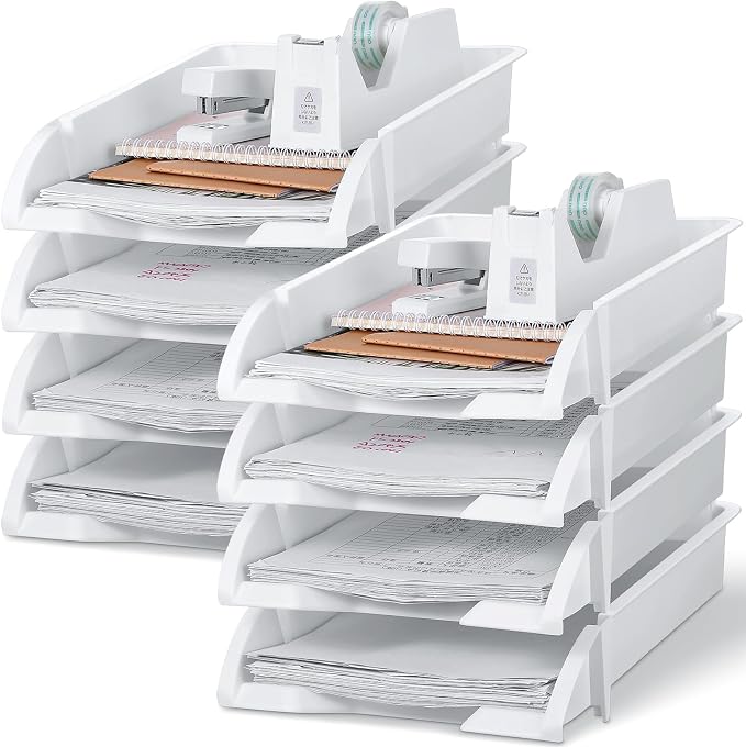 Fainne 8 Pcs Stackable Paper Trays Organizer by Fainne